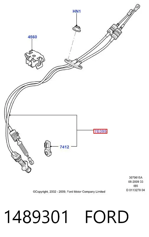 Трос перемикання передач 1489301 Ford