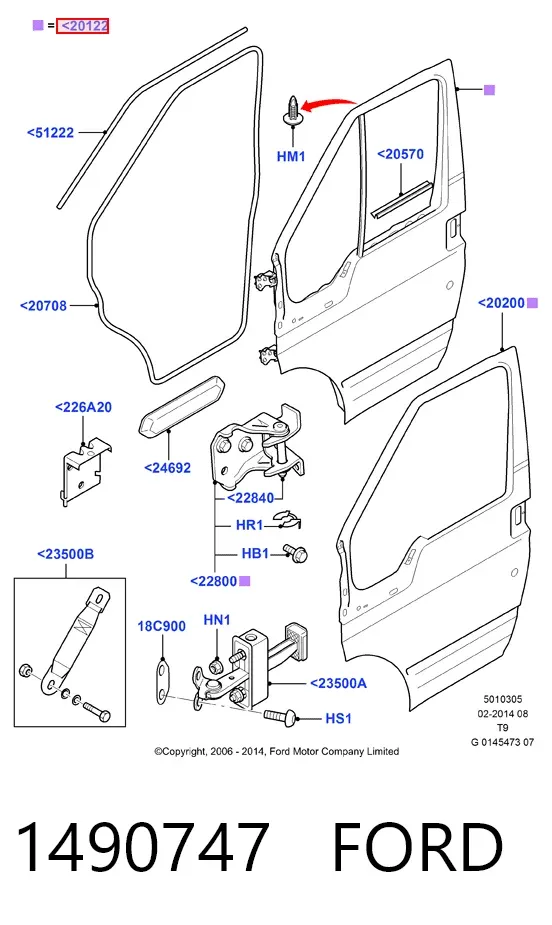 Двері передні ліві 1490747 Ford