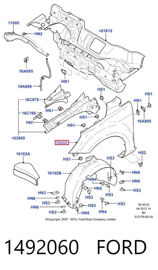 Крило переднє ліве 1492060 Ford
