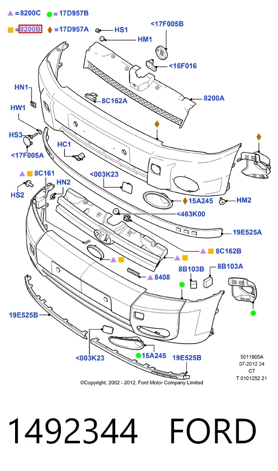 Решітка радіатора 1492344 Ford