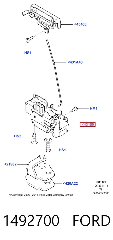 Замок багажника Ford Transit V