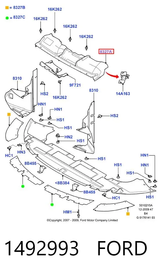 Повітропровід / дефлектор радіатора, верхній 1492993 Ford