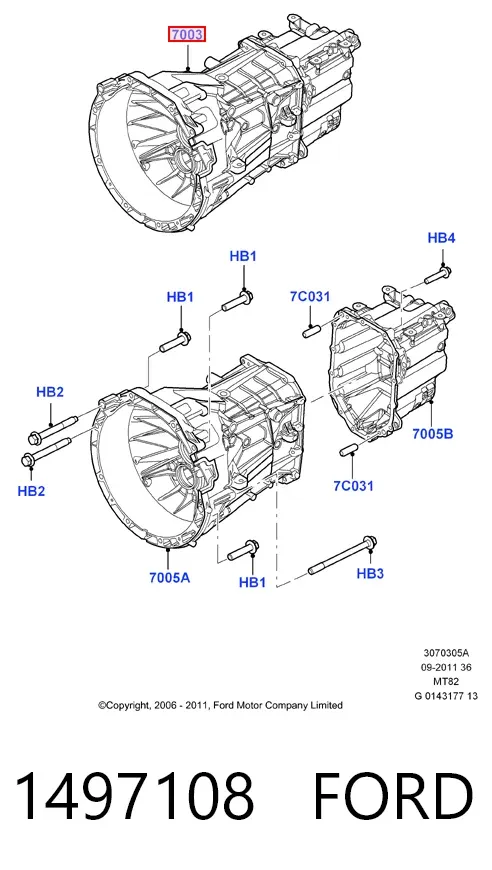 Коробка передач 1497108 Ford