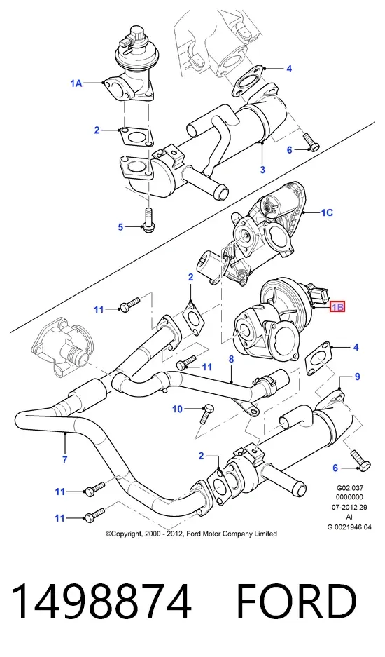 Клапан ЄГР 1498874 Ford