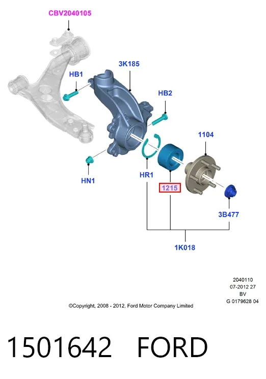 Підшипник ступиці 1501642 Ford