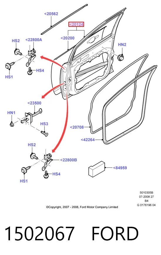 Двері праві передні Ford Focus II