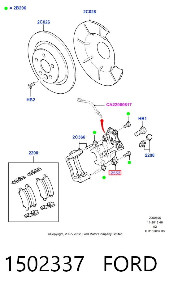 Супорт задній правий 1502337 Ford