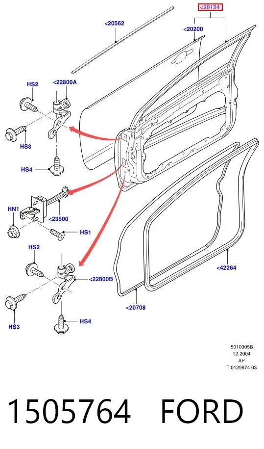 Двері праві передні 1505764 Ford