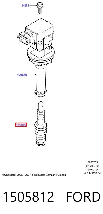 Свічки запалювання 1505812 Ford