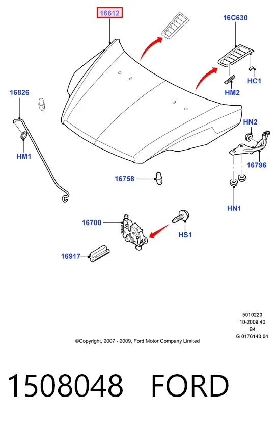 Капот 1508048 Ford