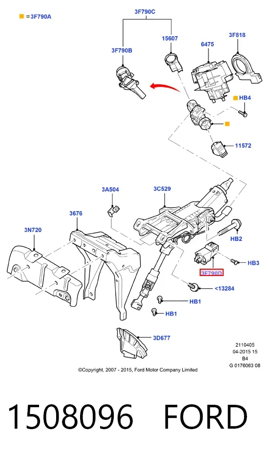 Електронний модуль рульової колонки 1508096 Ford