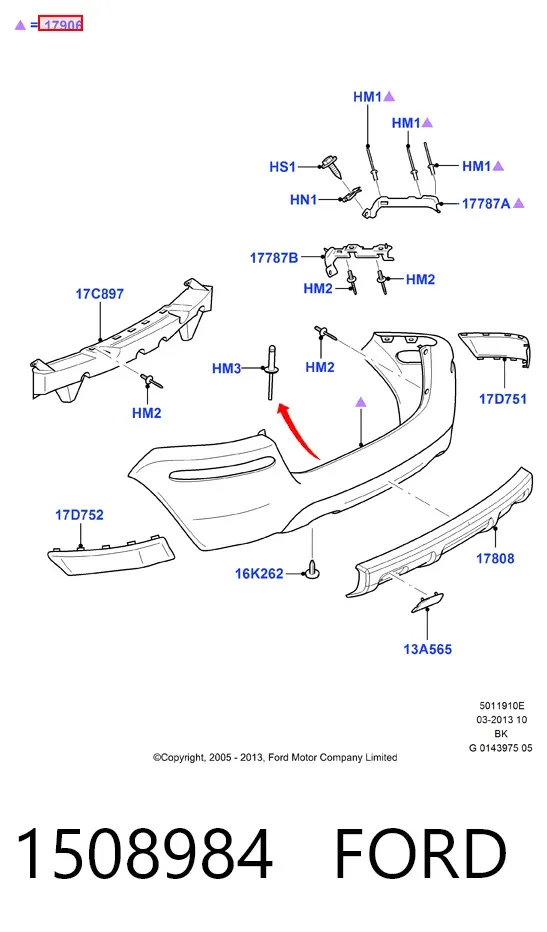 Задній бампер 1508984 Ford