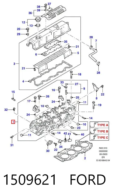 ГБЦ 1509621 Ford