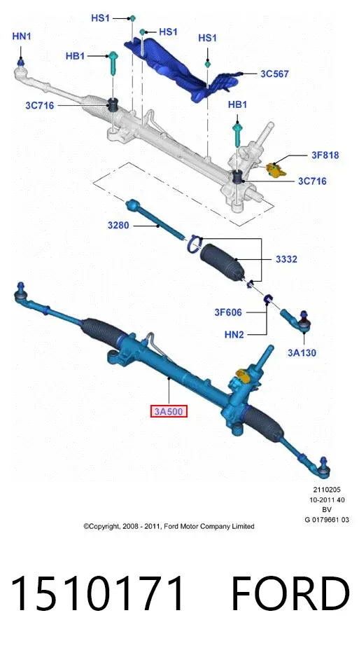 Рульова рейка 1510171 Ford