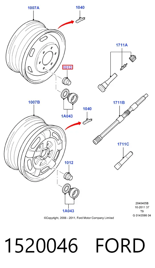 Колісні гайки 1520046 Ford