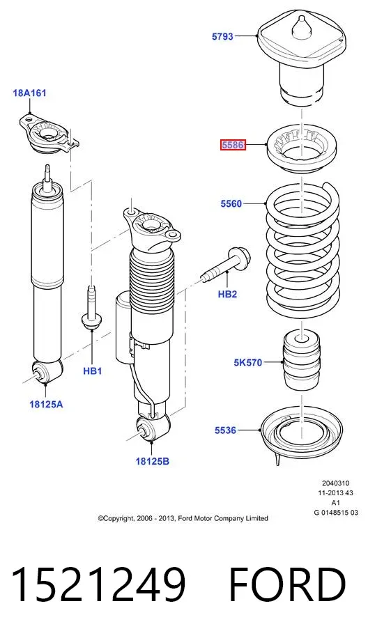Проставка (гумове кільце) пружини задньої, верхня 1521249 Ford