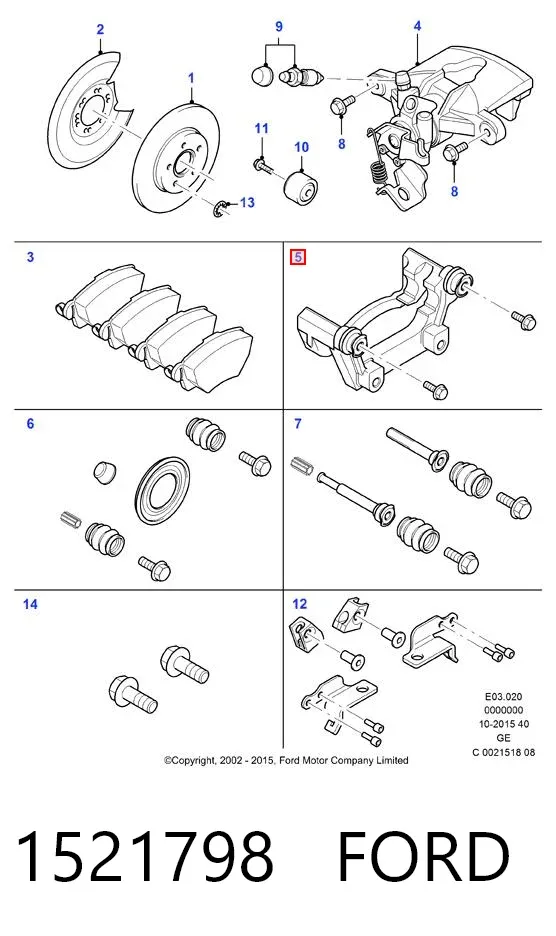 Скоба супорту заднього 1521798 Ford