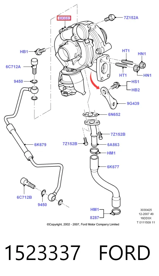 Турбіна 1523337 Ford