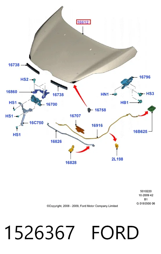 Капот 1526367 Ford