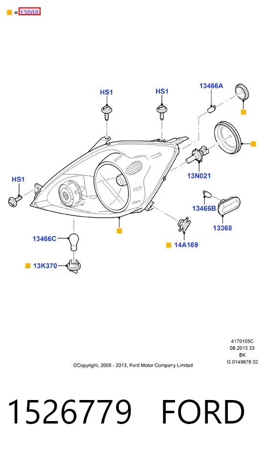 Фара права 1526779 Ford