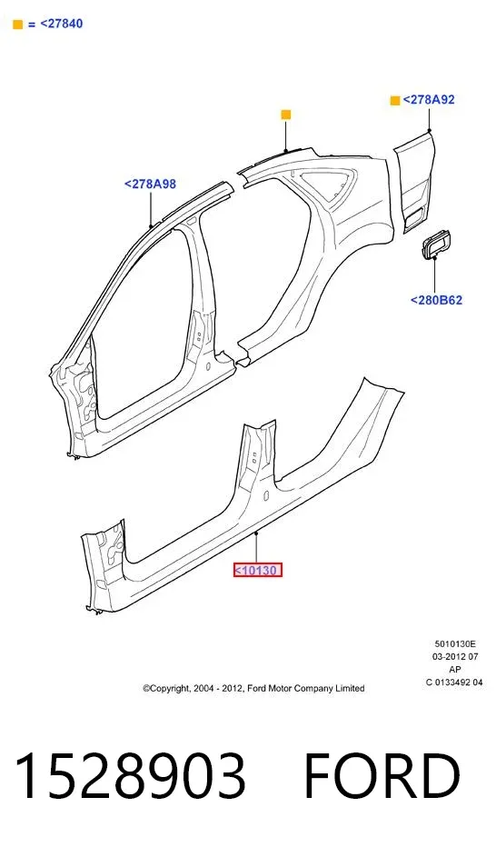 Поріг зовнішній правий 1528903 Ford