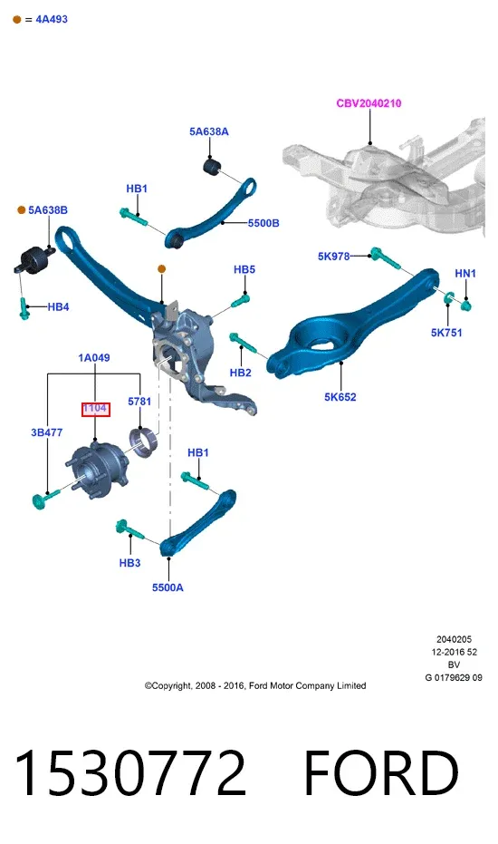 Підшипник задньої ступиці 1530772 Ford
