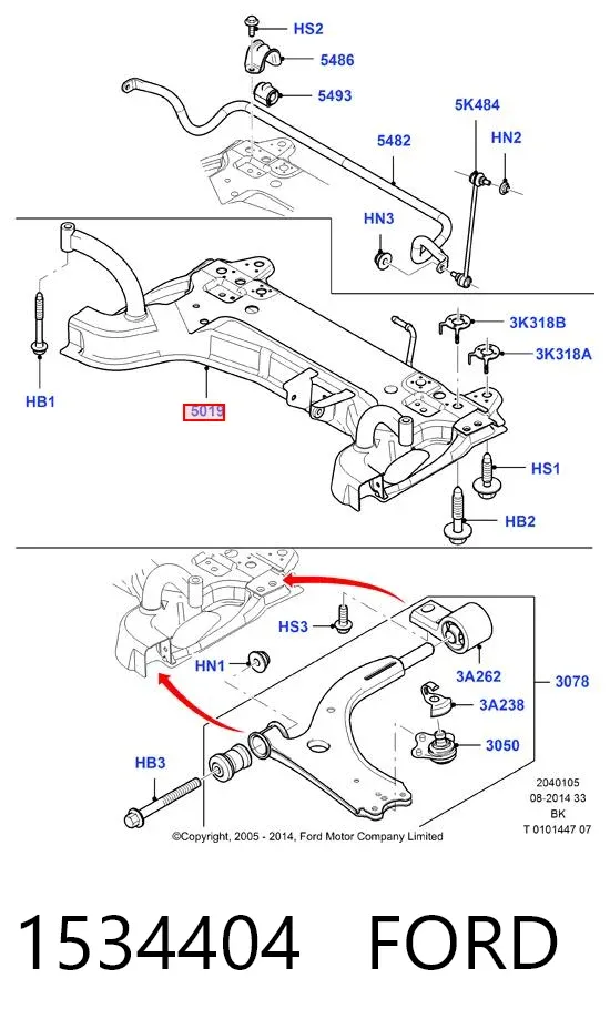 Підрамник передній 1534404 Ford