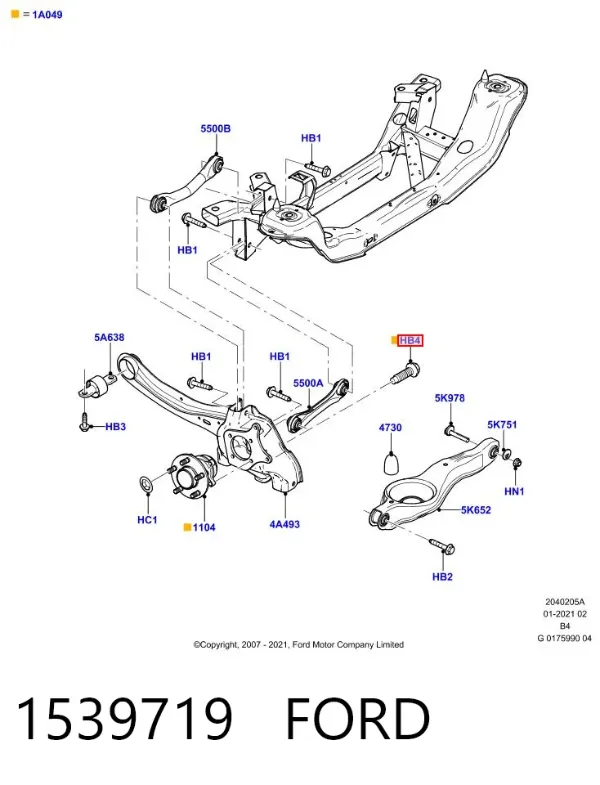 Болт маточини 1539719 Ford