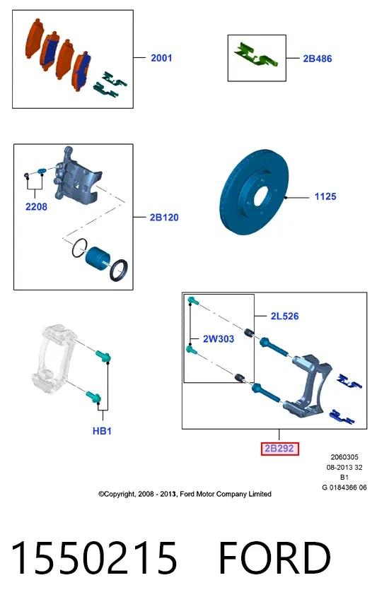 Направляюча супорту переднього 1550215 Ford