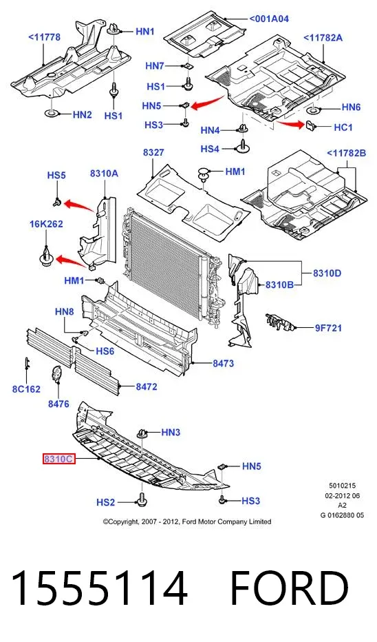 Спойлер переднього бампера 1555114 Ford