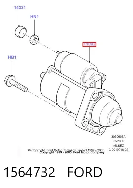 Стартер 1564732 Ford