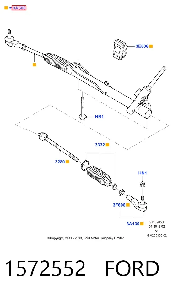 Рульова рейка 1572552 Ford
