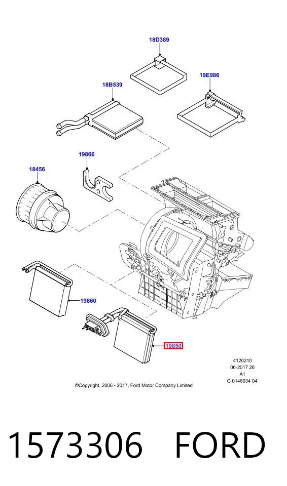 Випаровувач кондиціонера 1573306 Ford