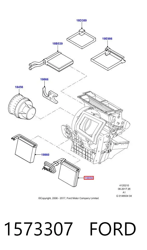 Випаровувач кондиціонера 1573307 Ford