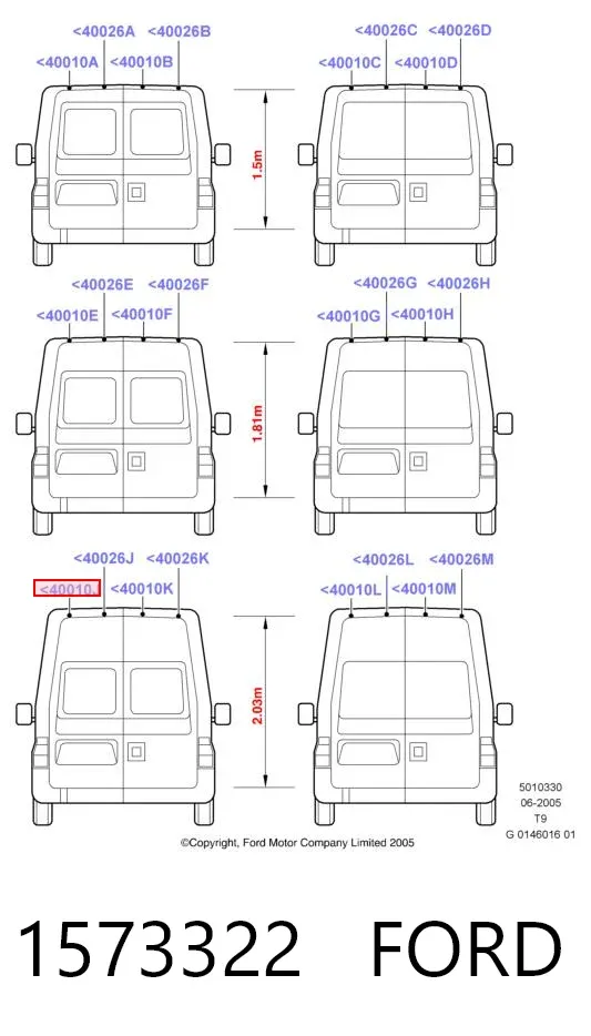 Двері фургона задні, розпашні, ліві 1573322 Ford