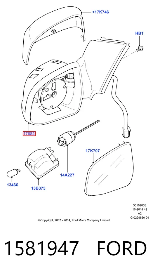 Ліве бокове дзеркало 1581947 Ford