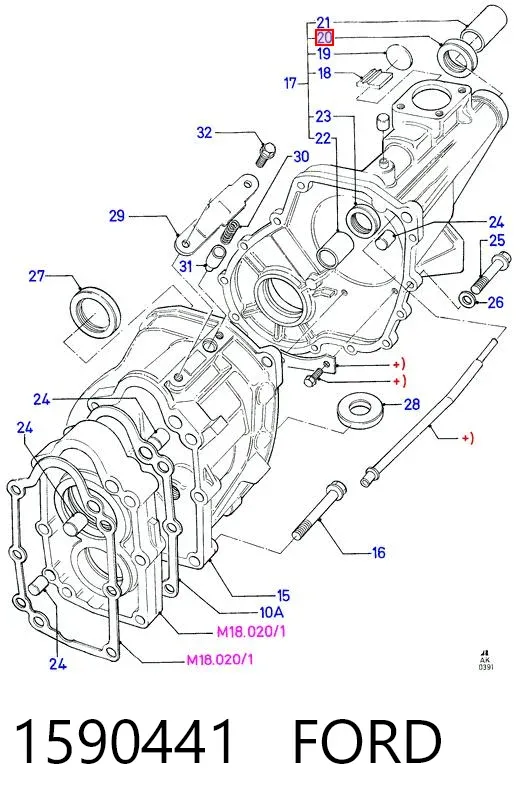 Сальник АКПП/КПП, вихідного/вторинного валу 1590441 Ford
