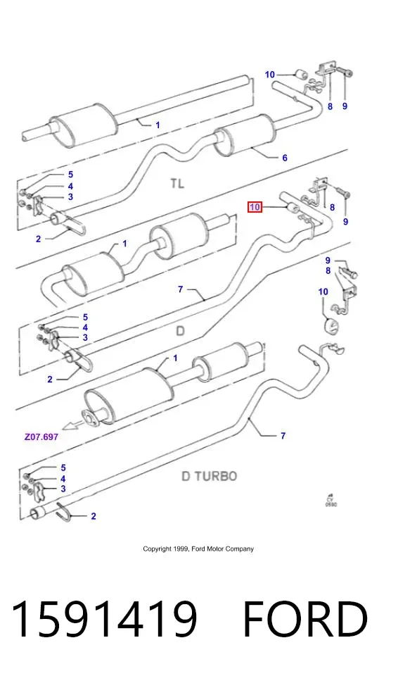 Подушка глушника 1591419 Ford