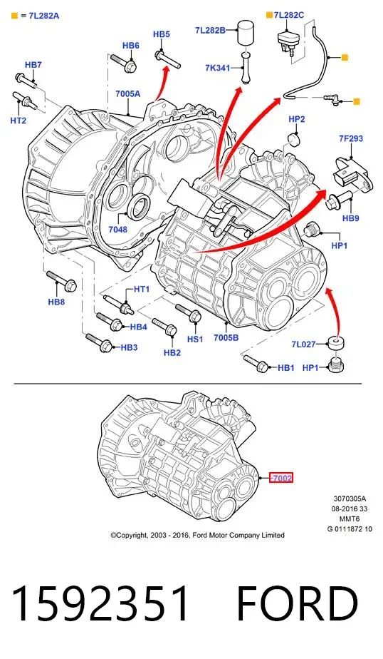 Коробка передач 1592351 Ford