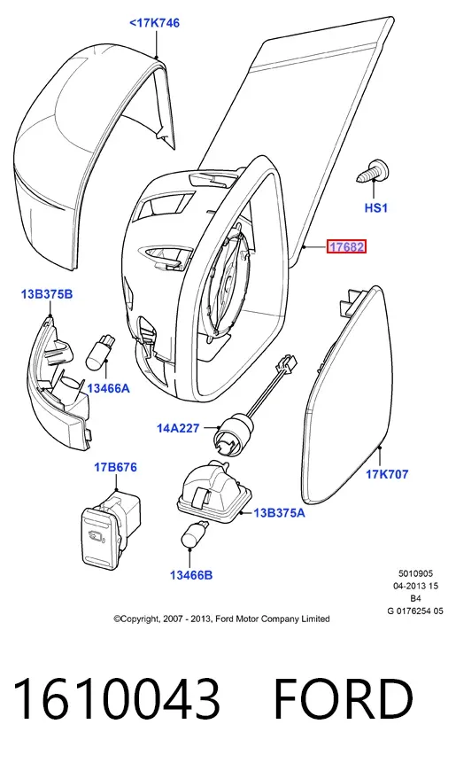 Дзеркало праве 1610043 Ford