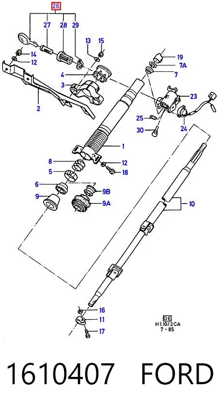 Замок запалювання 1610407 Ford