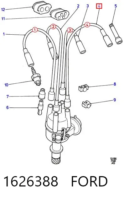 Високовольтні дроти 1626388 Ford
