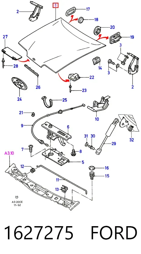 Капот Ford Scorpio I