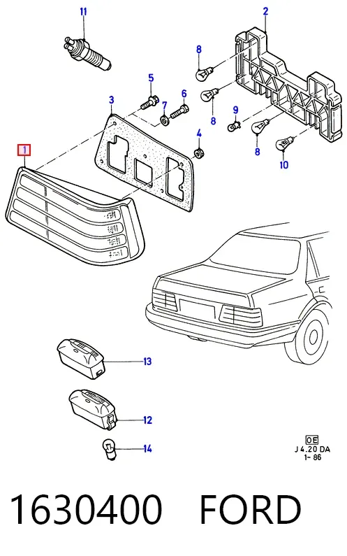 Задня права фара Ford Orion II