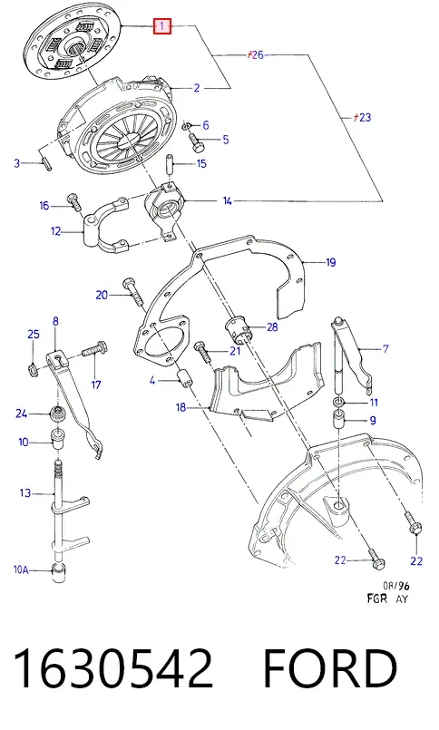 Диск зчеплення Ford Fiesta Mk2