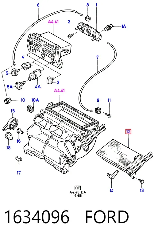 Радіатор пічки 1634096 Ford