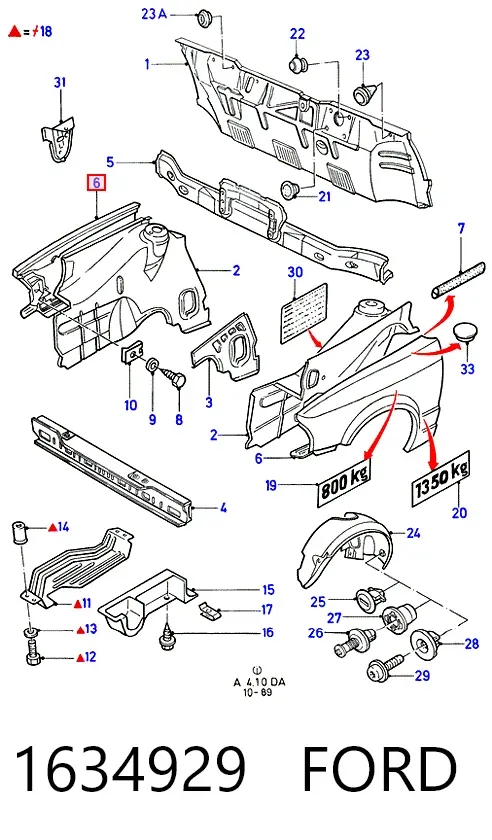 Крило переднє ліве 1634929 Ford