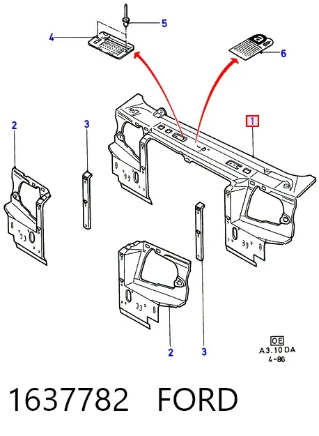 Рамка радіатора Ford Escort IV
