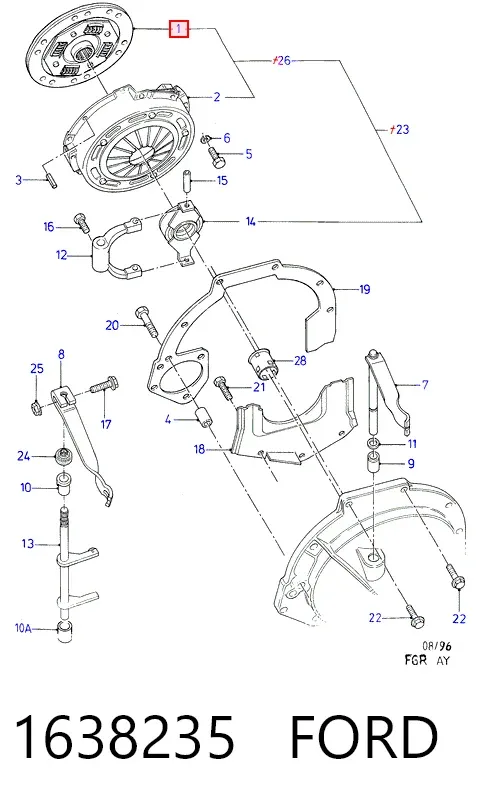 Диск зчеплення Ford Escort IV