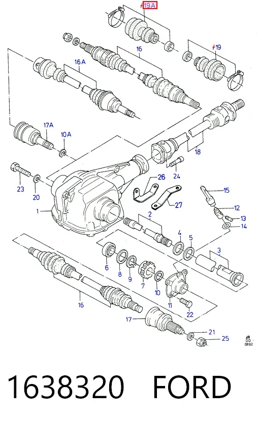 Пильник ШРУСа зовнішній 1638320 Ford
